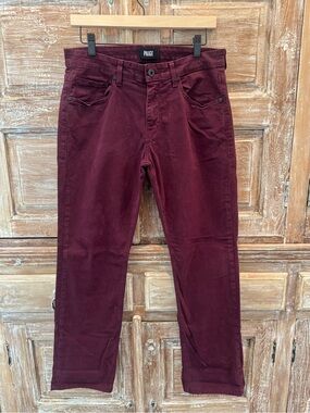 PAIGE Normandie Straight Leg Jean Burgundy/Wine Men's 30 USA
